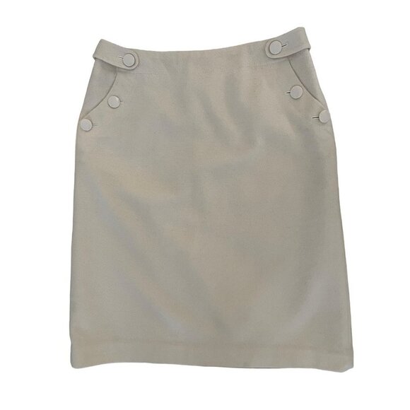 J crew womens skirt size 2 wool/cashmere off white 28 waist 28 hip 22 long - Picture 5 of 6